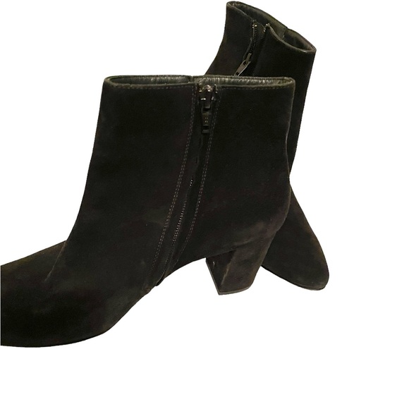 Paul Green Black Suede Booties Ankle Boots Side Zip Size 6 1/2 EU/9 US - Picture 7 of 10